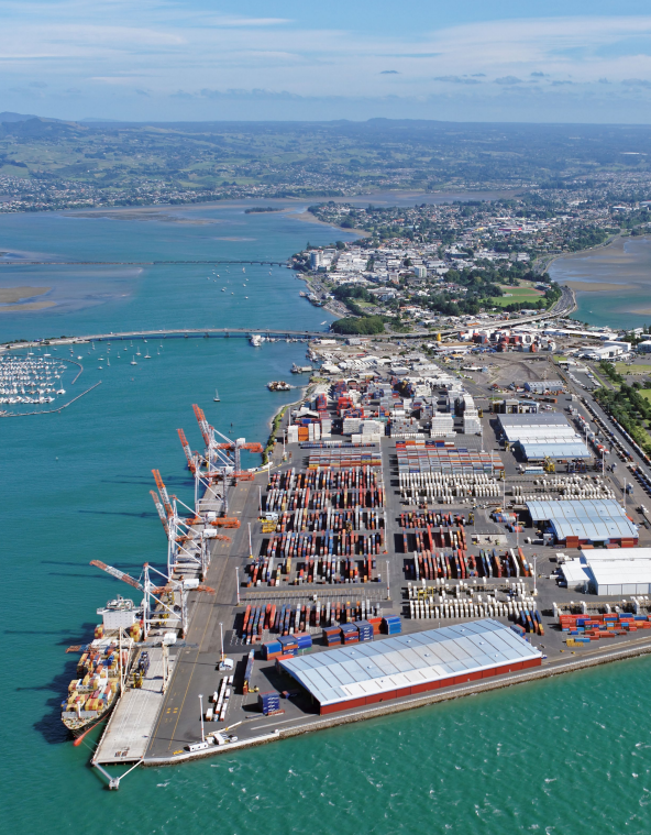 Aerial view of Port of Tauranga